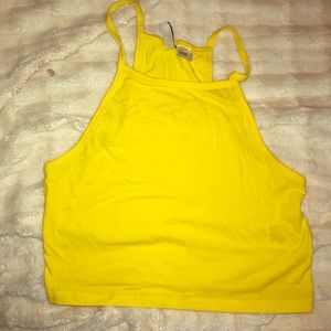 Yellow Cropped Tank Top